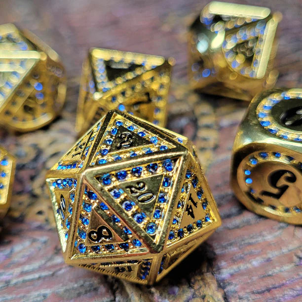 Metal RPG Dice Set: Imperial Azure