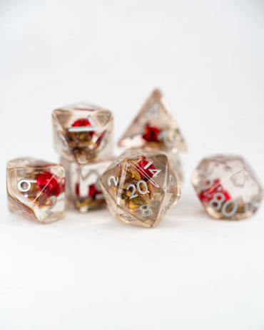 Acrylic RPG Dice Set: Rosehip and Wheat