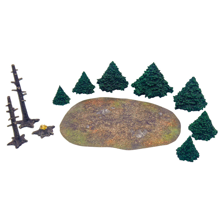 Evergreen Pine Forest Scenery Set