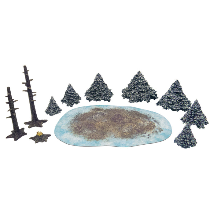 Snowy Pine Forest Scenery Set
