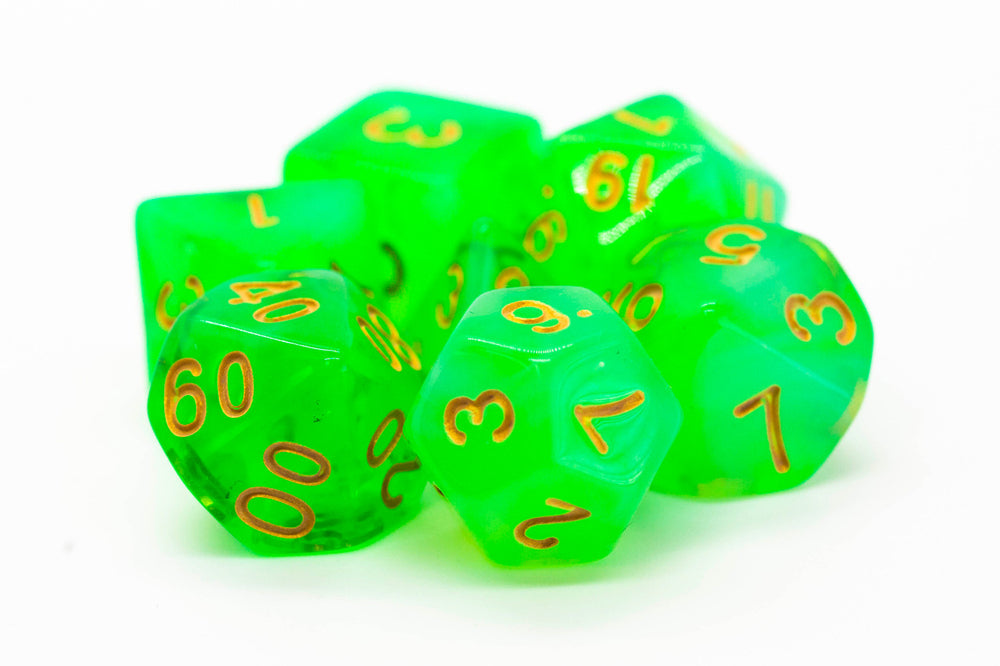 Old School: Nebula - Lightning Green Dice Set