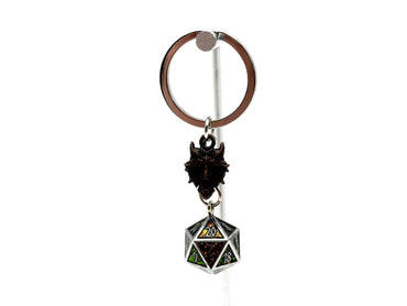 Norse D20 Keychain: Sparkle Purple