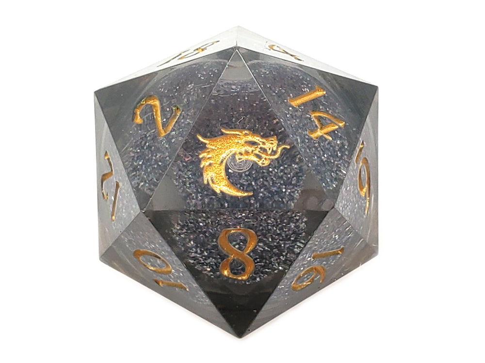Sharp Edged 22mm D20: Liquid Core - Obsidian Fury