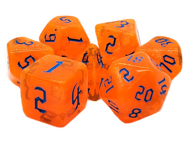 RPG Dice Set: Galaxy - Orange Shimmer Dice Set
