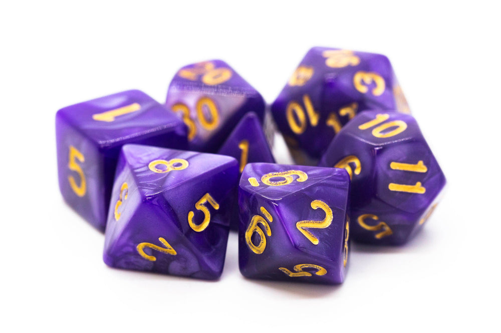 RPG Dice Set: Pearl Drop - Purple/Gold