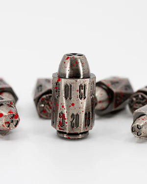 Metal RPG Dice Set: Charlie Iron Bullet