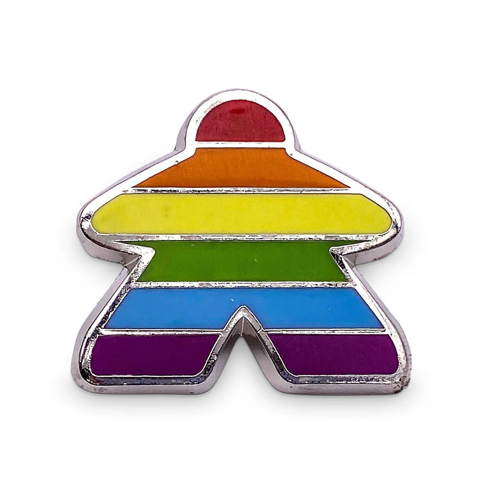 Enamel Pin: Rainbow Meeple