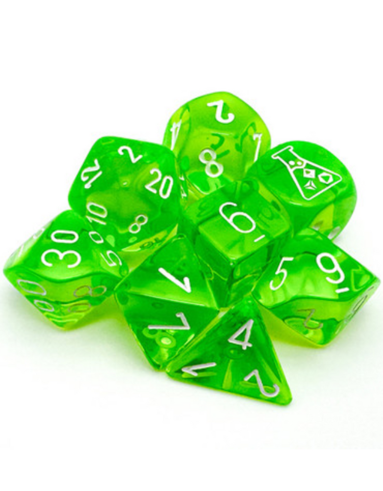 Chessex 7-Die Set: Rad Green/White