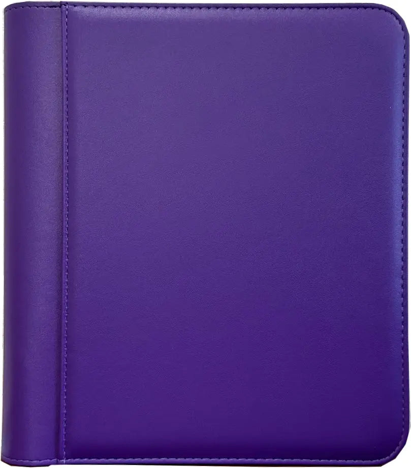 Generic 4-Pocket Zippered Toploader Binder - Leatherette Purple