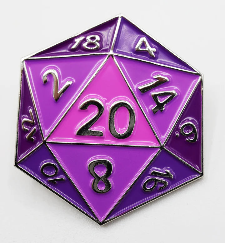 Enamel Pin: Purple D20
