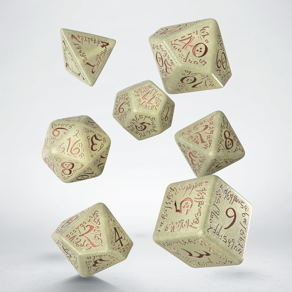 Jumbo Dice Set: Elvish Shimmering - Beige & Copper