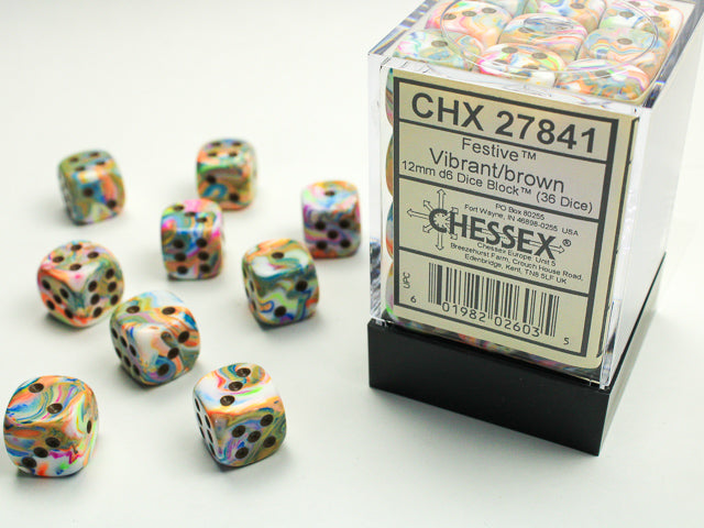 12mm D6 Brick: Festive - Vibrant/Brown (36ct)