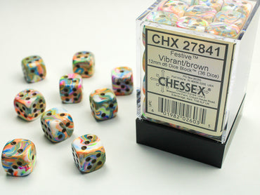 12mm D6 Brick: Festive - Vibrant/Brown (36ct)