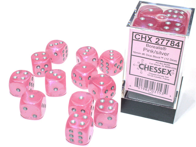 16mm D6 Brick: Luminary - Pink/Silver (12)