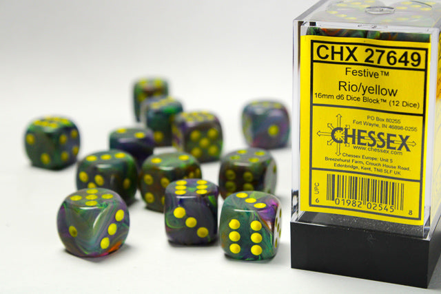 12mm D6 Brick: Festive - Rio/Yellow (36)