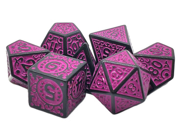 RPG Dice Set: Magical Runes - Purple