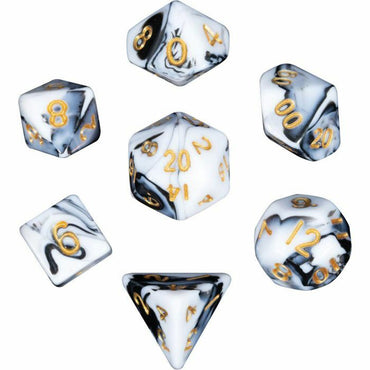 Mini RPG Dice Set: Marble/Gold