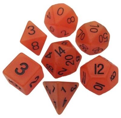 Mini RPG Dice Set: Glow Orange