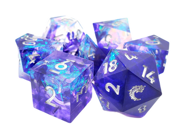 Old School: Sharp Edged - Sapphire Burst Dice Set