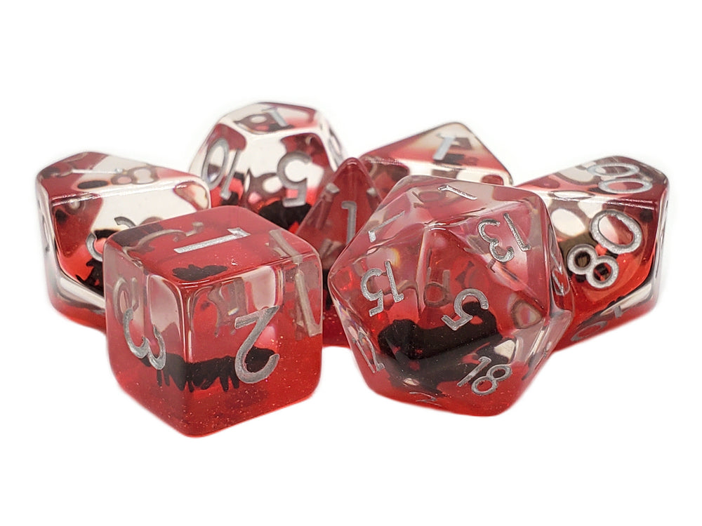 RPG Dice Set: Animal Kingdom - Black/Red Scorpion