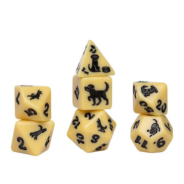 RPG Dice Set: Golden Pup