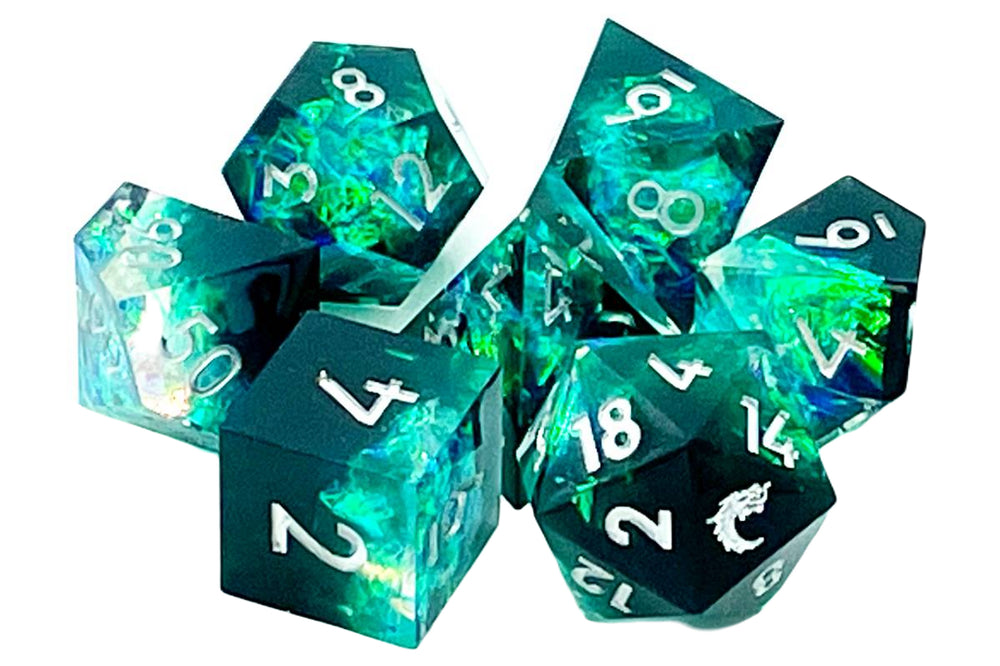 Old School: Sharp Edged - Emerald Forest Dice Set