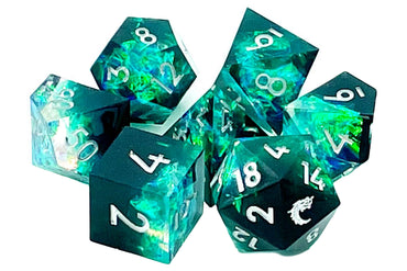 Old School: Sharp Edged - Emerald Forest Dice Set