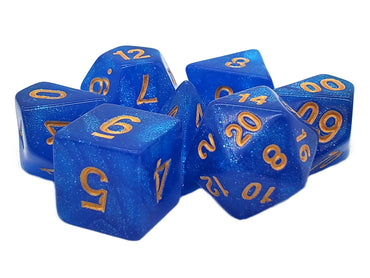 RPG Dice Set: Galaxy - Blue Shimmer/Gold