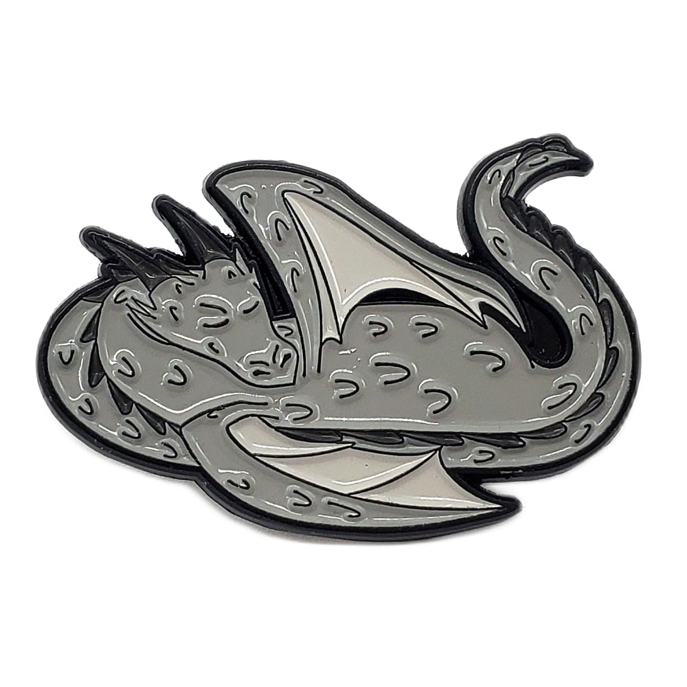 Enamel Pin: Silver Dragon