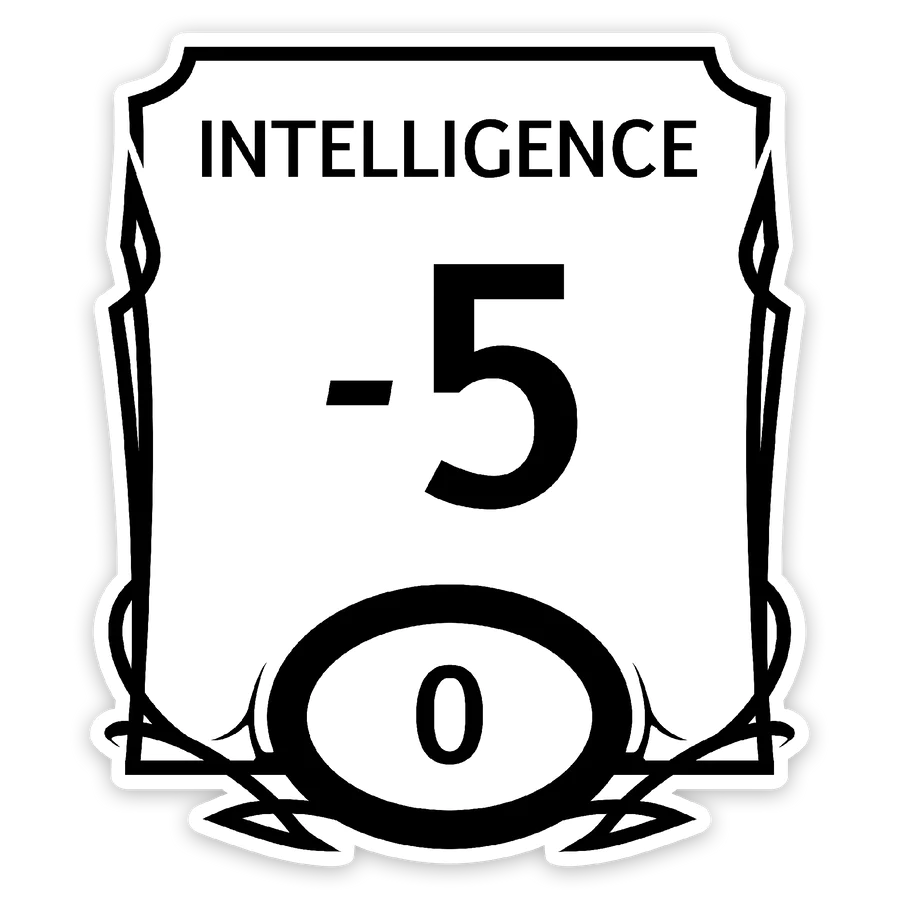 Intelligence Stat Block Waterproof Die Cut Vinyl Sticker