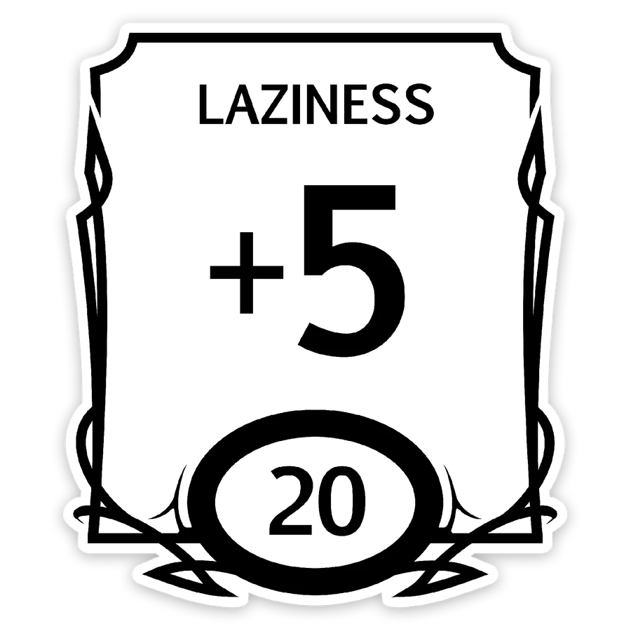 Lazy Stat Block Waterproof Die Cut Vinyl Sticker