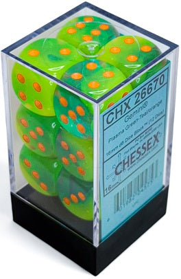 16mm D6 Brick: Gemini - Plasma Green - Teal/Orange (12)