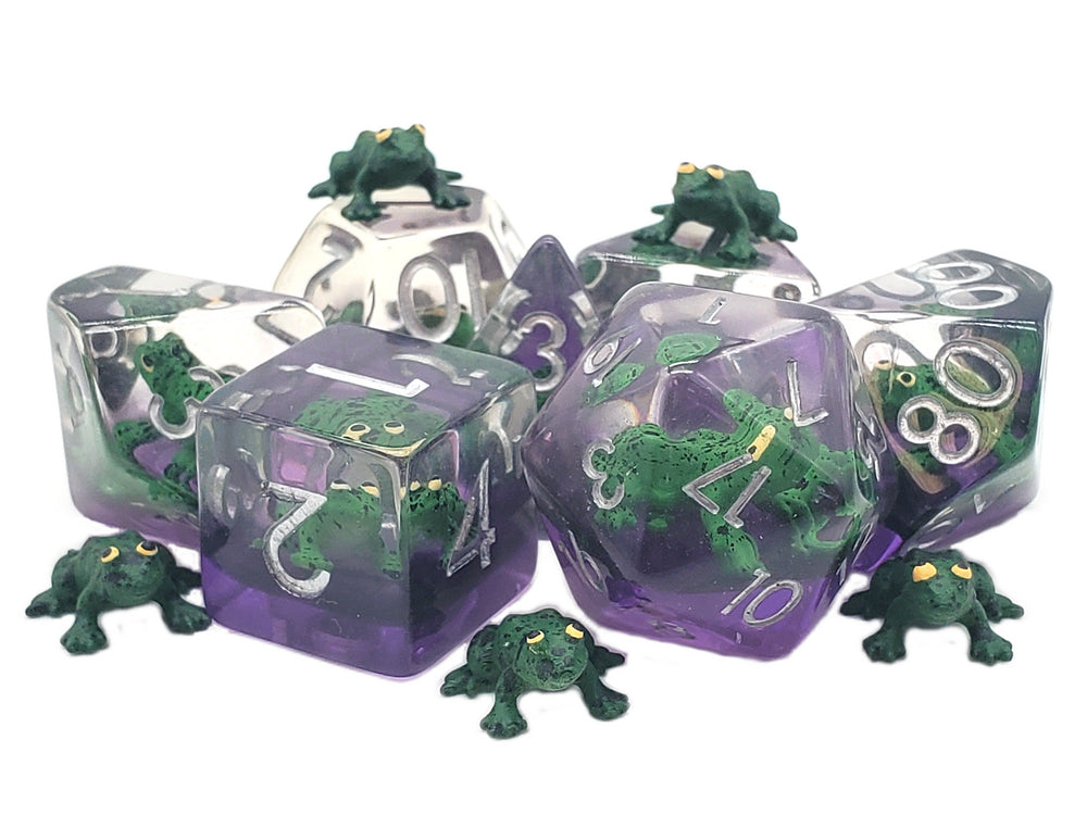 RPG Dice Set: Animal Kingdom - Green/Purple Toad