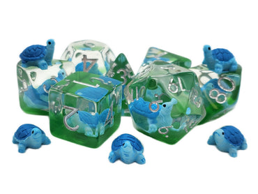 RPG Dice Set: Animal Kingdom - Blue/Green Turtle