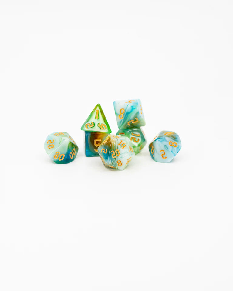 Acrylic RPG Dice Set: Zephyr Strike