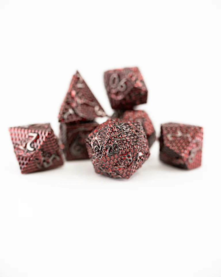 Metal RPG Dice Set: Scourge Rubies