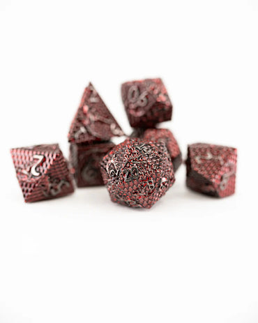 Metal RPG Dice Set: Scourge Rubies