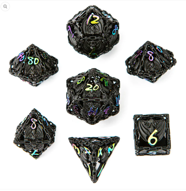 Bat Hollow Dice: Black/Chromatic