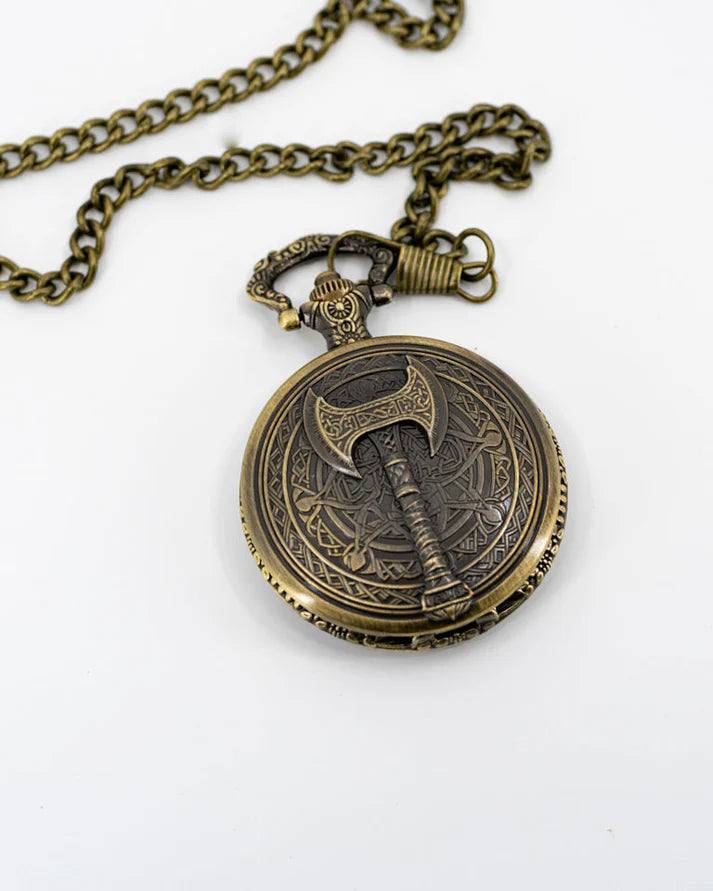 Brass Pocketwatch with Mini Dice Set: Bloodaxe