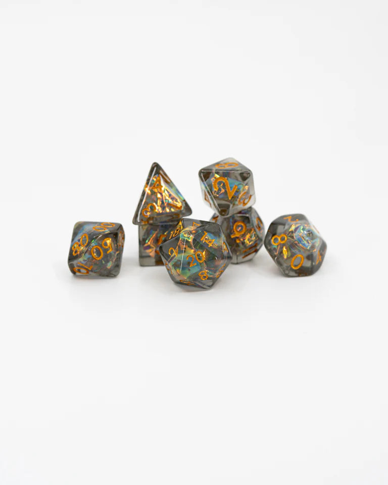 Acrylic RPG Dice Set: Dancing Lights