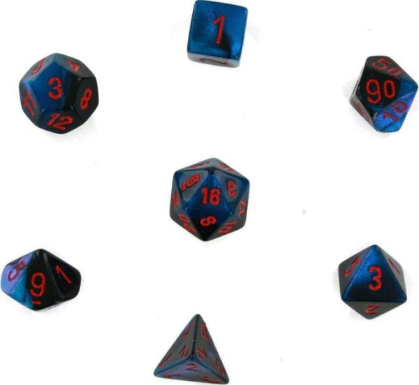 Chessex 7-Die Set - Gemini: Black Starlight/Red