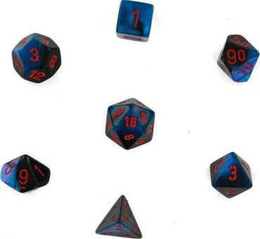 Chessex 7-Die Set - Gemini: Black Starlight/Red