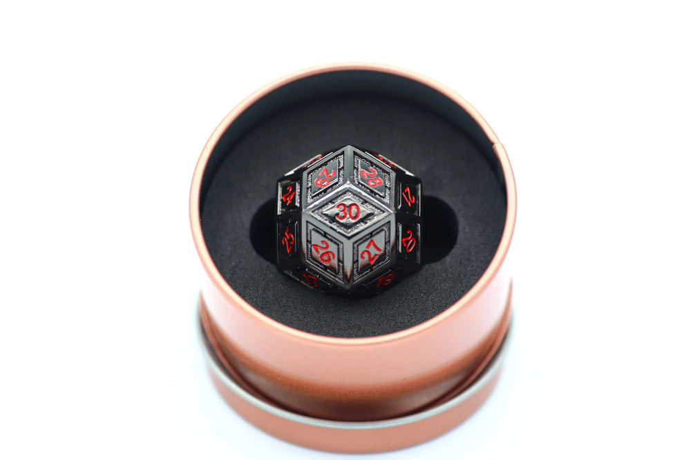 Titan's Fist d30 Dice - Black w/ Blood