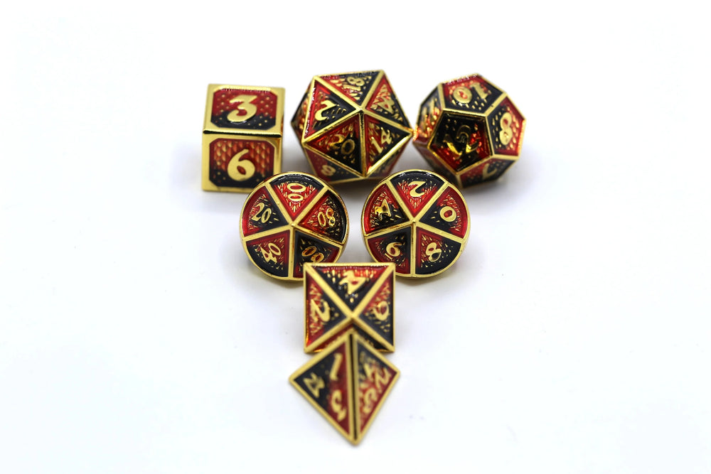 Behemoth Metal Dice: Gold w/ Red & Black