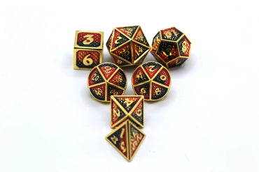 Behemoth Metal Dice: Gold w/ Red & Black