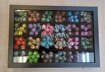 Glass Top Dice Display Case - In Case of Dragon Break Glass (Full)