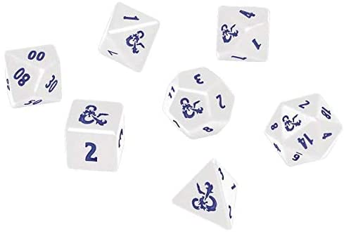 UltraPro D&D Heavy Metal Dice Set (White/Blue)