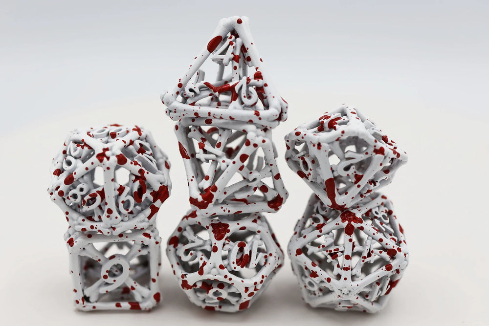 Hollow Metal RPG Dice Set: Bones - Blood