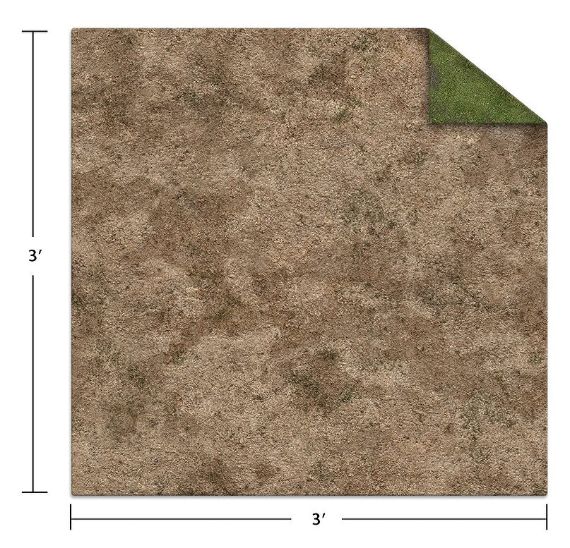 3'x3' Game Mat: Broken Grassland / Desert Scrubland