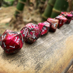 Gemstone Dice: Pyrite Red Imperial Jasper Trustone